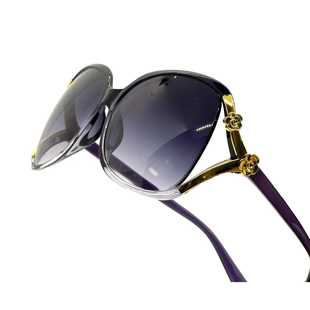 Women Rose Sunglasses Large Frame Retro Versatile Glasses Ladys Female‎ Shades